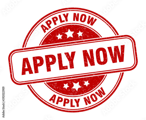 apply now stamp. apply now label. round grunge sign