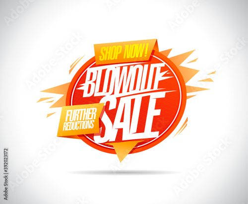 Blowout sale, shop now, further reductions - vector web banner