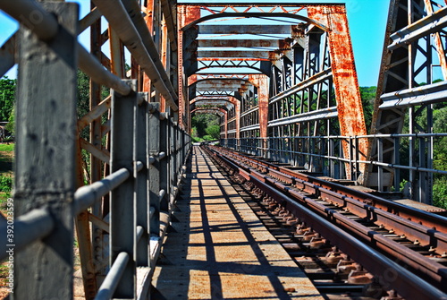 Old Rusted Train Bridge in the bush