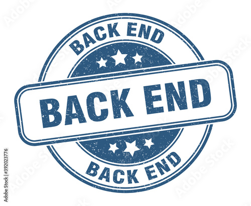 back end stamp. back end label. round grunge sign