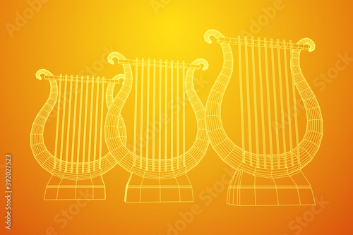 Ancient lyre or harp musical instrument