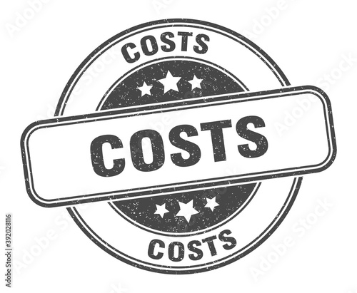 costs stamp. costs label. round grunge sign