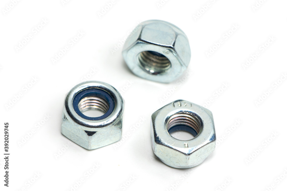 Close up of internal screw on white background Close up of internal screw on white background