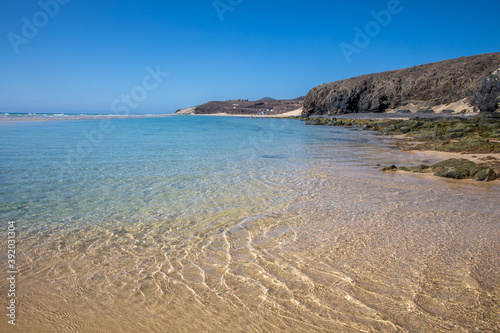 Natürliches Badebecken an der Playa de Sotavento auf Fuerteventura