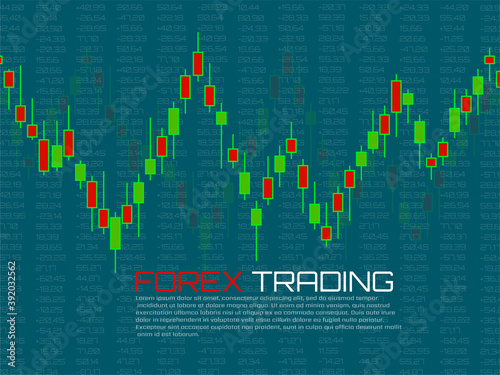 Stock market with japanese candles. Forex trading graphic design concept. Abstract finance background