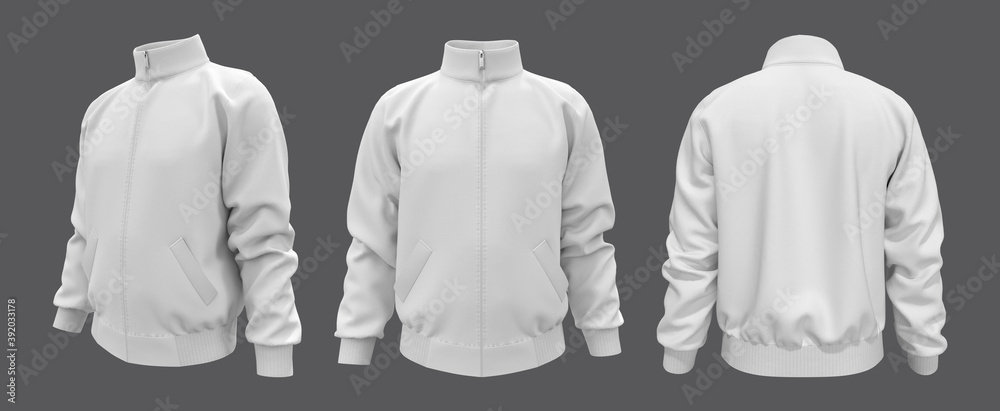 top mockup in front, side and back views, sportswear, 3d illustration, 3d rendering Stock Illustration | Adobe Stock