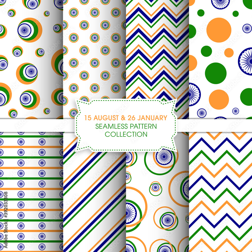 Obraz premium Seamless pattern of Indian Flag.