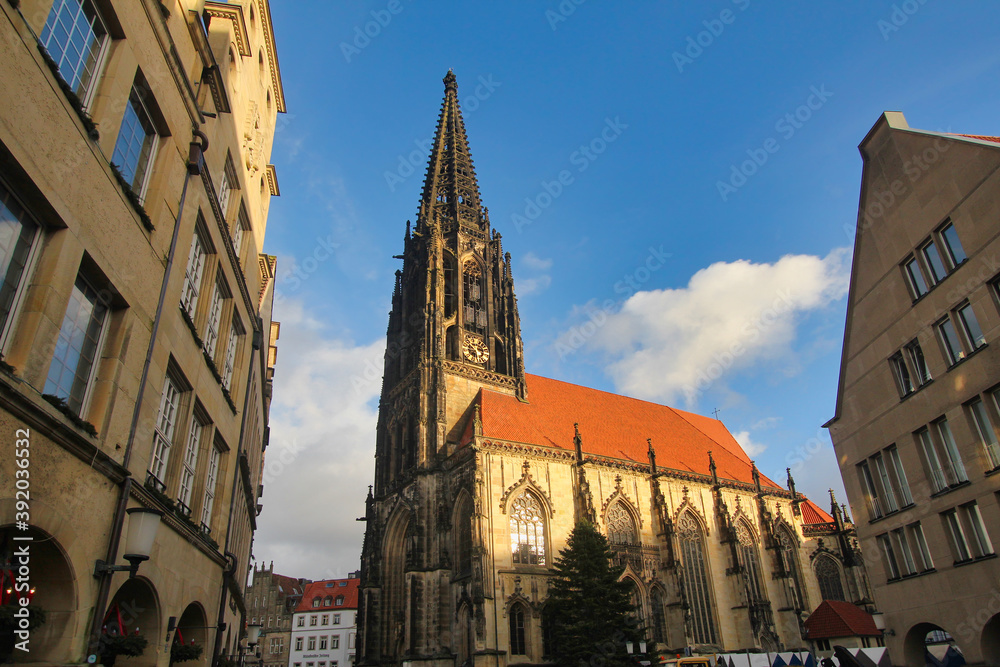 Tower of Saint Lamberti Church in Munster, Germany