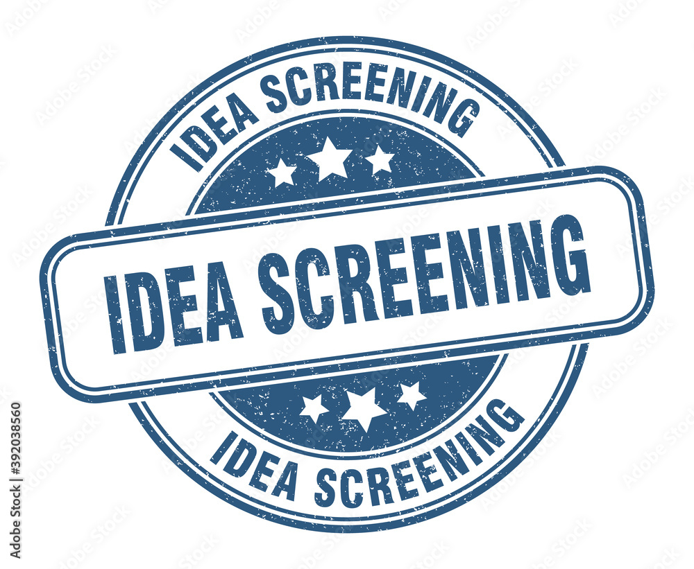 Fototapeta premium idea screening stamp. idea screening label. round grunge sign