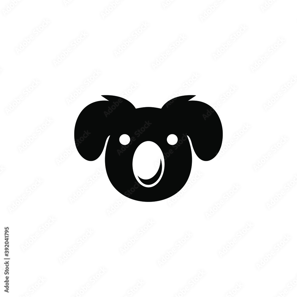 Simple fox head logo template in silhouette concept Simple fox head logo template in silhouette concept