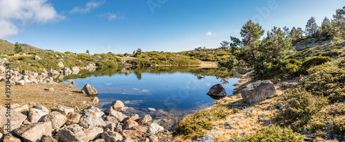 small lagoon of peñalara. Set of glacial lagoons of Peñalara, in the Sierra de Guadarrama of Madrid.