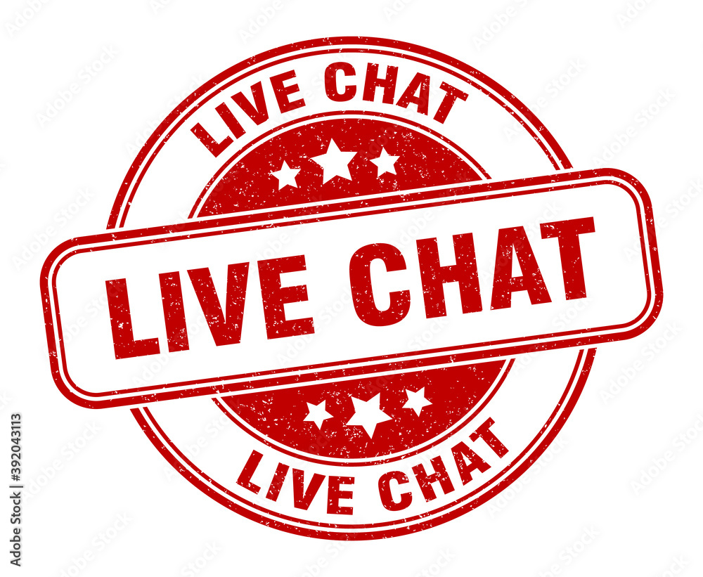 live chat stamp. live chat label. round grunge sign live chat stamp. live chat label. round grunge sign