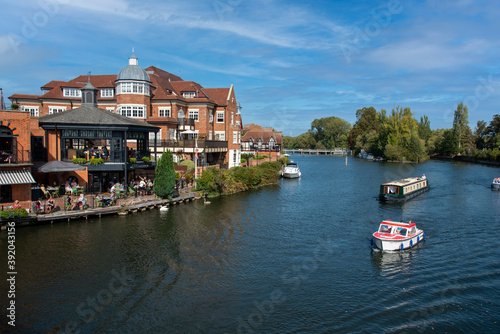 River Thames at Windsor, Berkshire, England, UK. 2020. Overview of holiday boats on the River Thames at Windsor, Berkshire, UK. photo