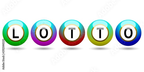 Boules de lotto sur fond blanc 