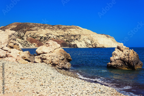 pebble beach on the mediterranean sea, Cyprus photo