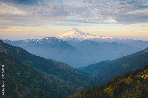 Beautiful mt. Baker from the top of Winchester mountain, USA