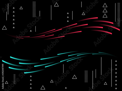 Abstract glitch TikTok background. Vector illustration. Abstract background. Light. Futuristic blue red gradient vector black background contrast color border digital dynamic elegant. TikTok, tik tok