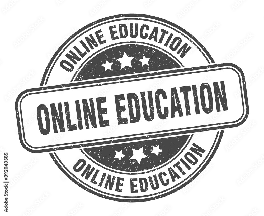 Fototapeta premium online education stamp. online education label. round grunge sign