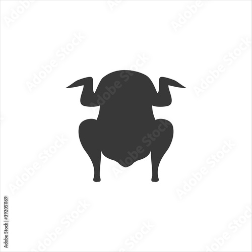 Whole chicken turkey flat style vector icon