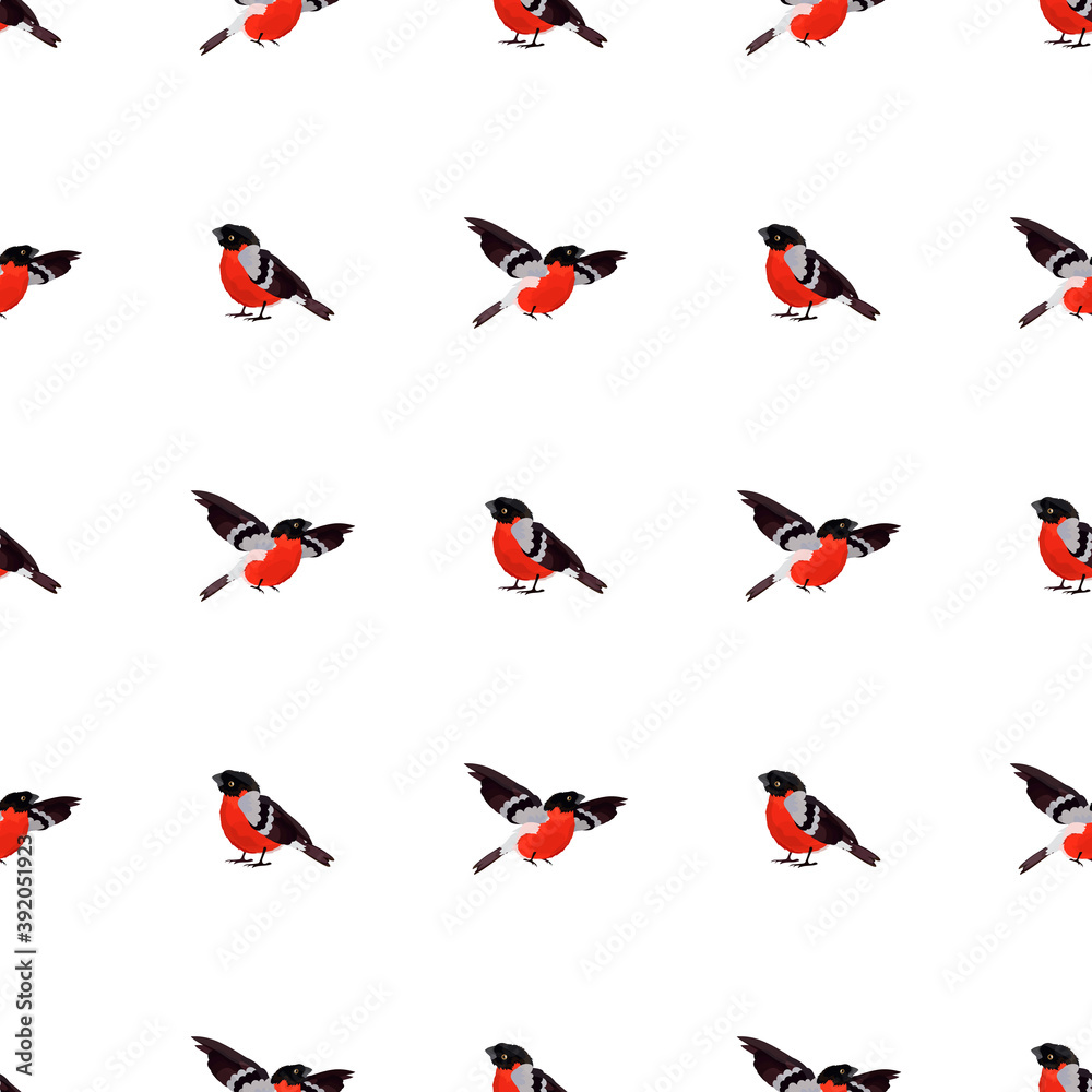 Seamless pattern with a bird. Suitable for backgrounds, postcards, and wrapping paper. Vector.