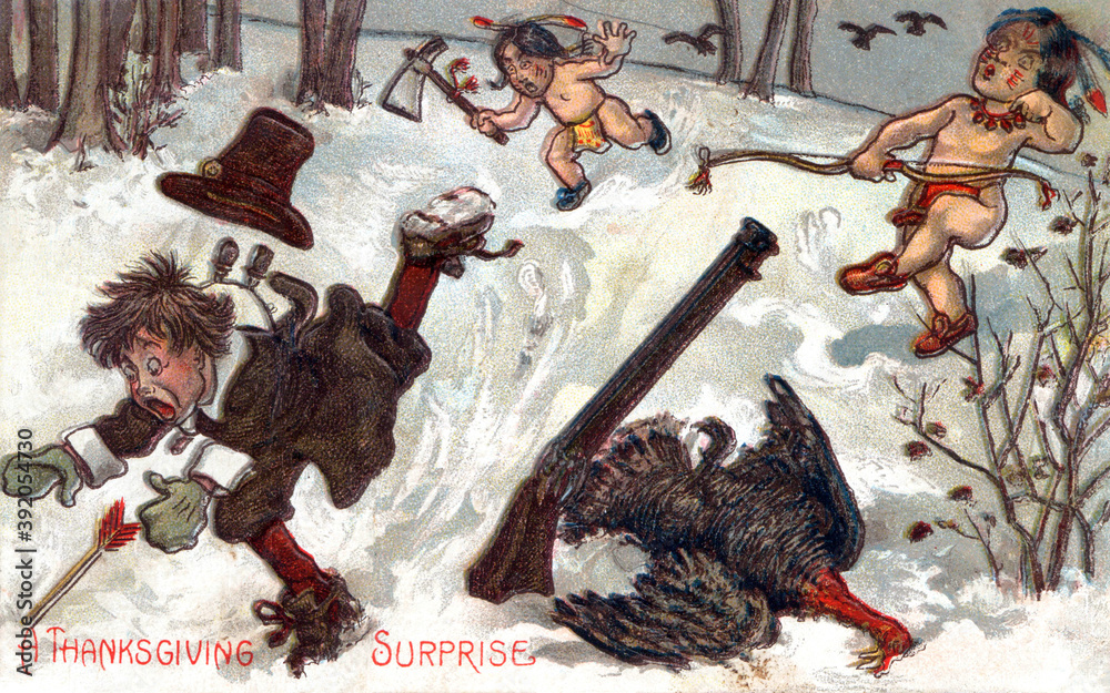 Humoruous hunters surprised by turkey, while all are hunting turkey