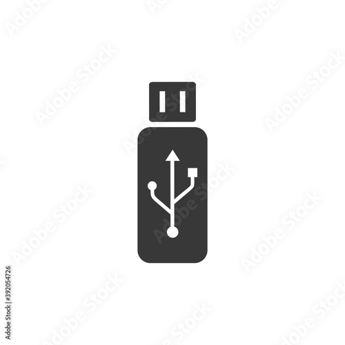 Usb drive icon isolated on white. Vector illustration modern flat style
