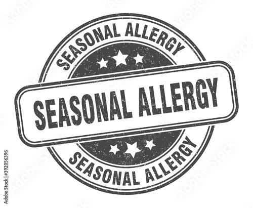 seasonal allergy stamp. seasonal allergy label. round grunge sign