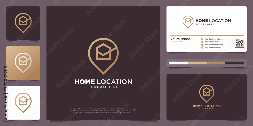 Luxury home location logo design templates and business card design Luxury home location logo design templates and business card design
