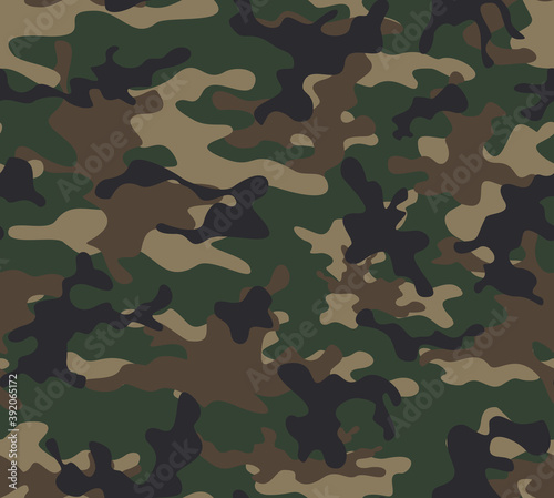 Camouflage military texture vector pattern forest background for textile.