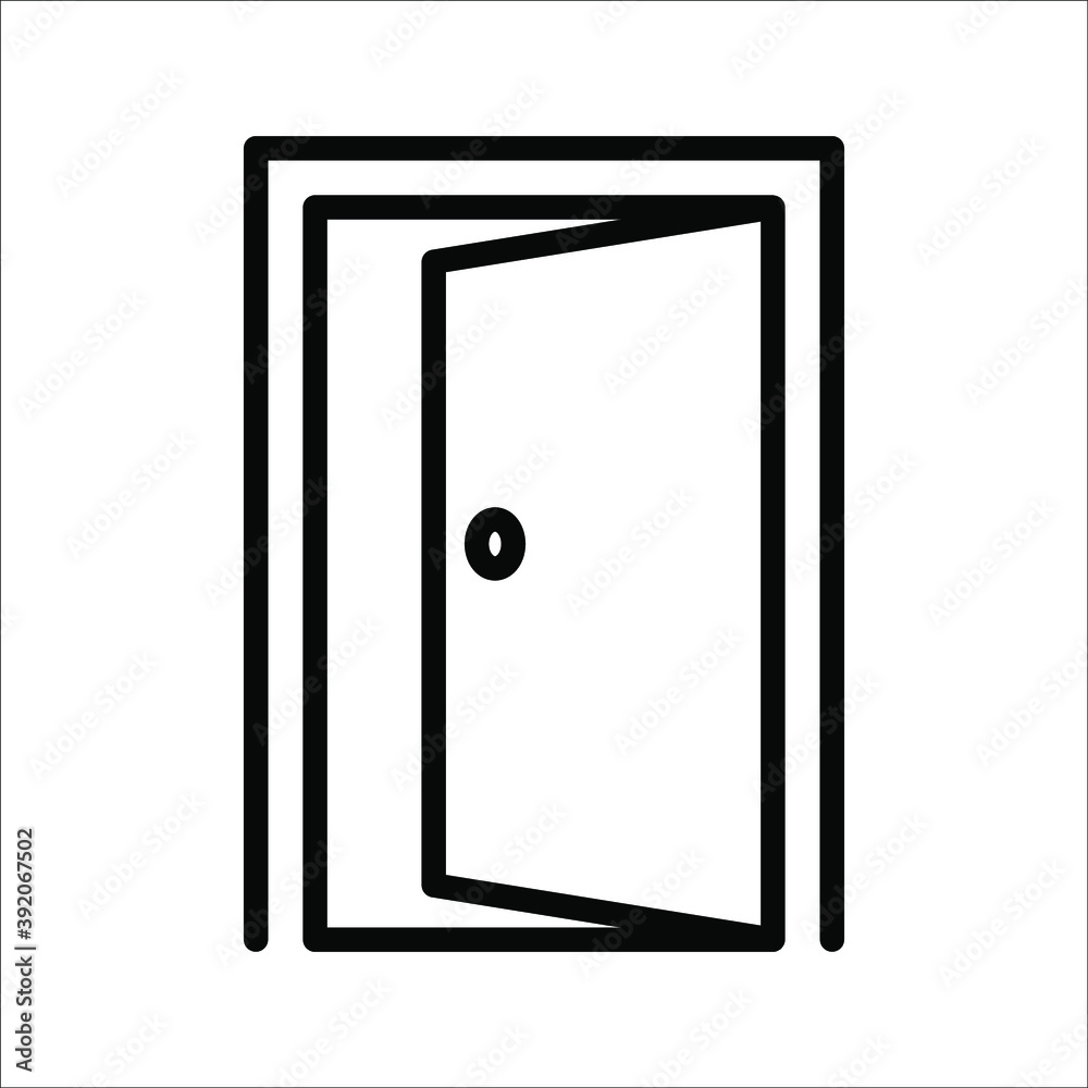 Door Icon in trendy flat style isolated on grey background. Open door symbol for your web site design, logo, app, UI. Vector illustration, Door Icon in trendy flat style isolated on grey background. Open door symbol for your web site design, logo, app, UI. Vector illustration,