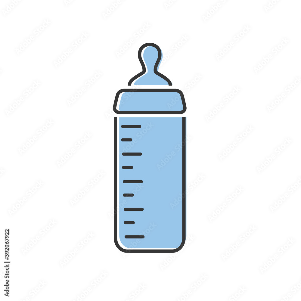 Baby feeding bottle vector in flat icon Baby feeding bottle vector in flat icon