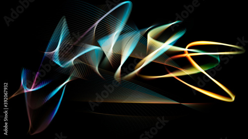 Abstract design with vibrant colorful lines composition.
