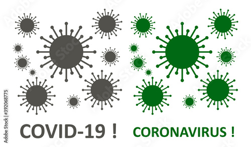 COVID-19 . Coronavirus covid 19, warning. Vector illustration.
