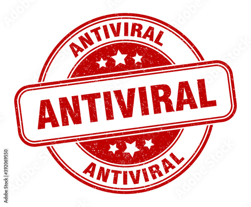 antiviral stamp. antiviral label. round grunge sign