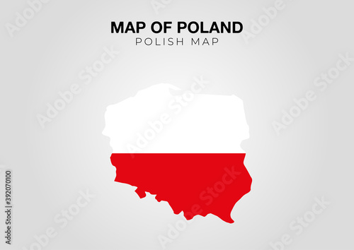 White and red map of Poland, vector illsutartion