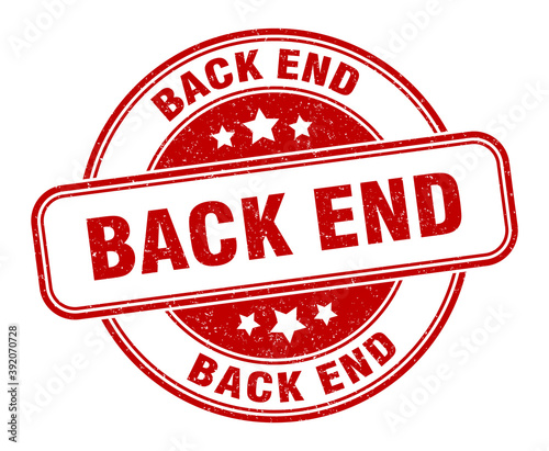 back end stamp. back end label. round grunge sign