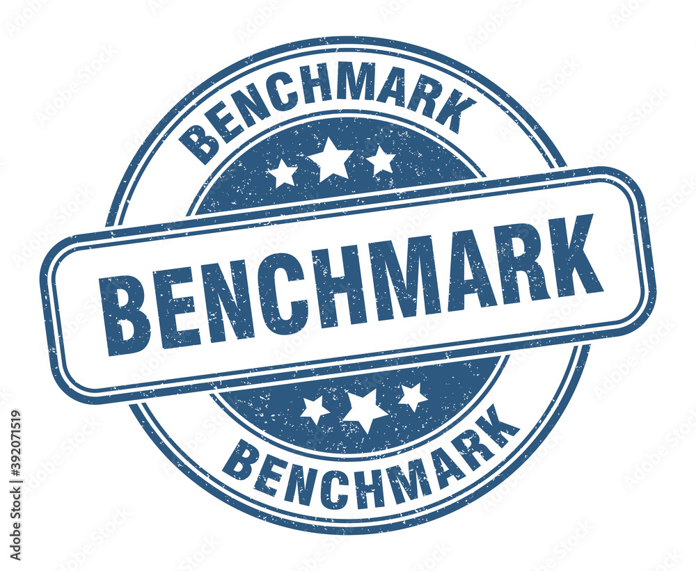 Fototapeta premium benchmark stamp. benchmark label. round grunge sign