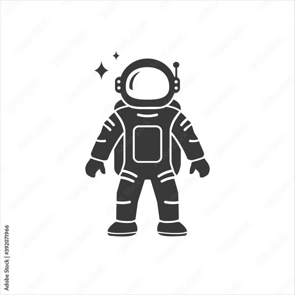 Astronaut in modern flat style Icon Vector illustration