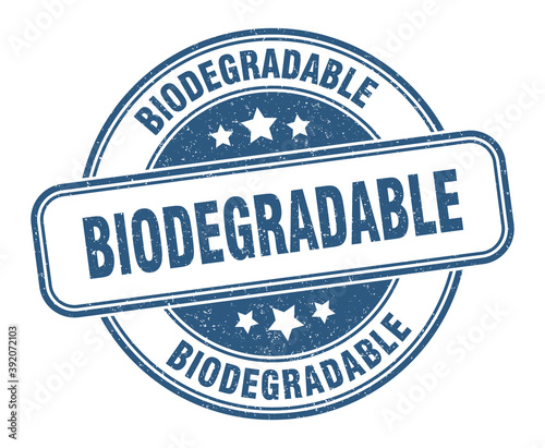 biodegradable stamp. biodegradable label. round grunge sign