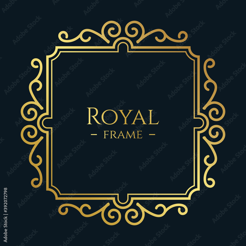 Royal golden floral frame background. - Vector.