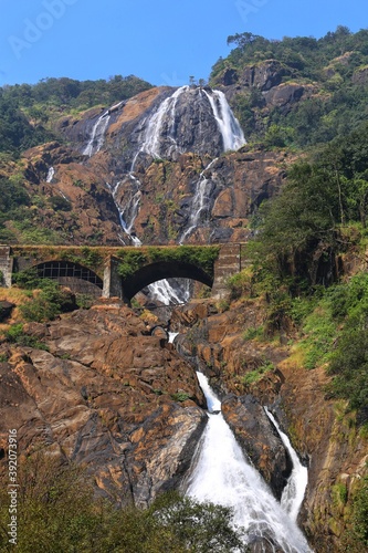 Dudhsagar waterfall. State Of Goa. India photo