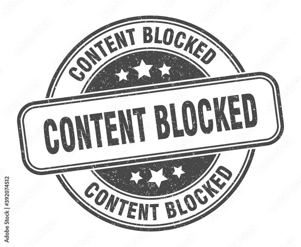 content blocked stamp. content blocked label. round grunge sign