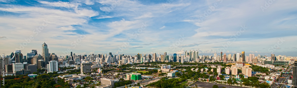eleveated panoramic view of Bangkok's skyline eleveated panoramic view of Bangkok's skyline