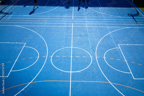 Colored Sports Court A detail of a colored sports court, with lots of photo