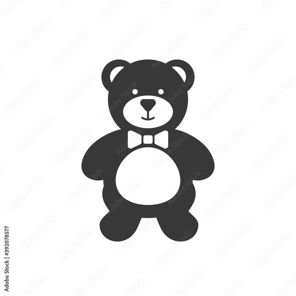Obraz premium Cute teddy bear icon. Vector illustration modern flat style