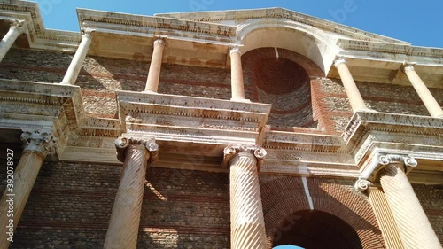 Ancient Roman gymnasium. Sardis was situated in the middle of Hermus valley, at the foot of Mount Tmolus, a steep and lofty spur which formed the citadel. photo