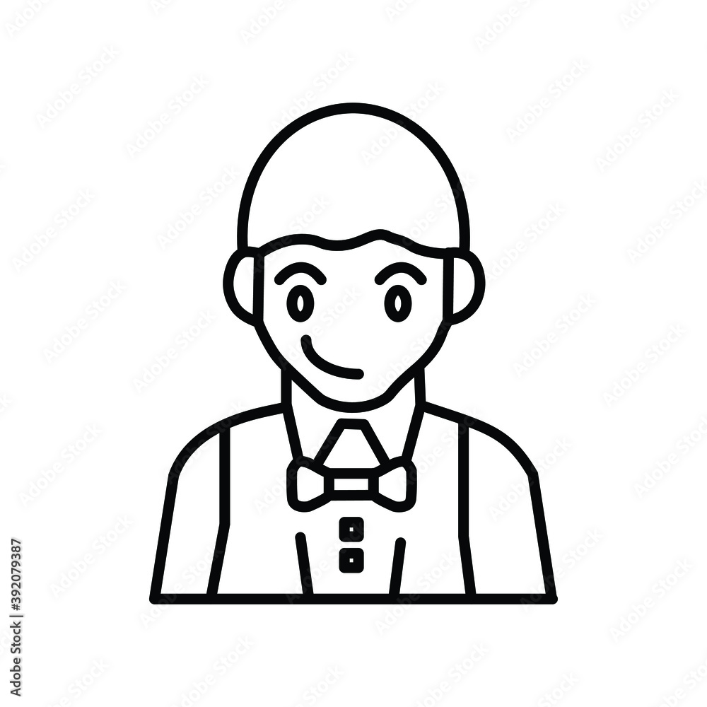 Waiter Male simple line icon Waiter Male simple line icon