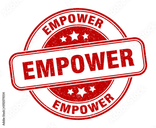 empower stamp. empower label. round grunge sign