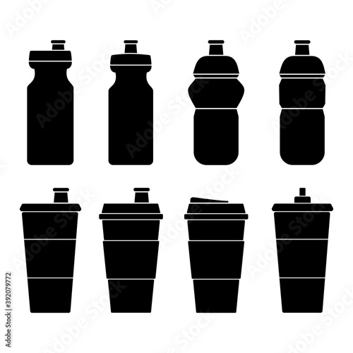 sport bottle icon set vector symbol