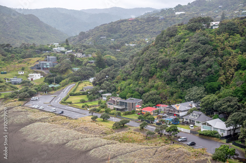 AUCKLAND, NEW ZEALAND - Nov 18, 2019: Marine Parade South at Piha photo